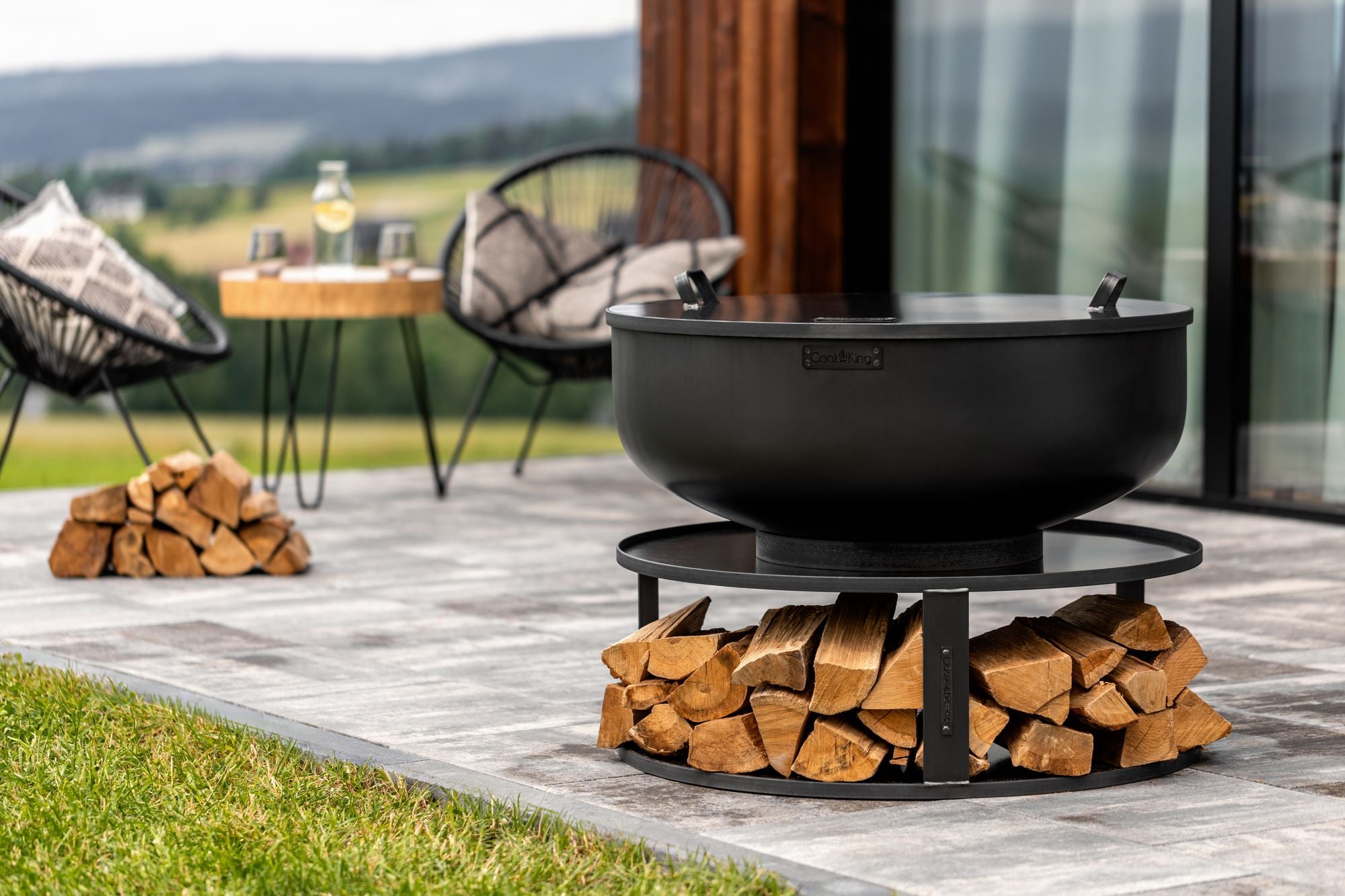 Cook King Palermo XXL 60cm Fire Bowl, outdoor lifestyle shot 6