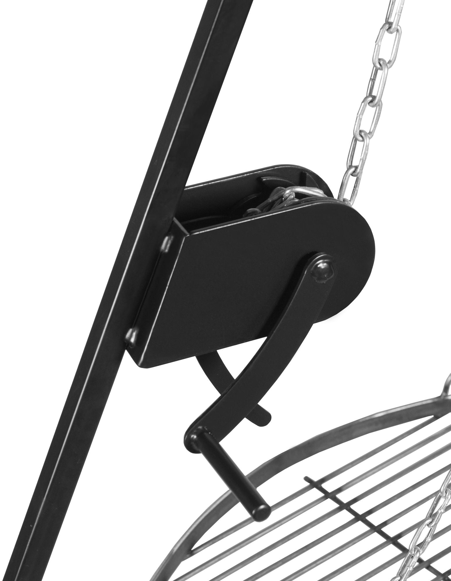 Cook King 200 cm Tripod Grill with Winch and 80 cm Stainless Steel Grate, studio detail shot 4