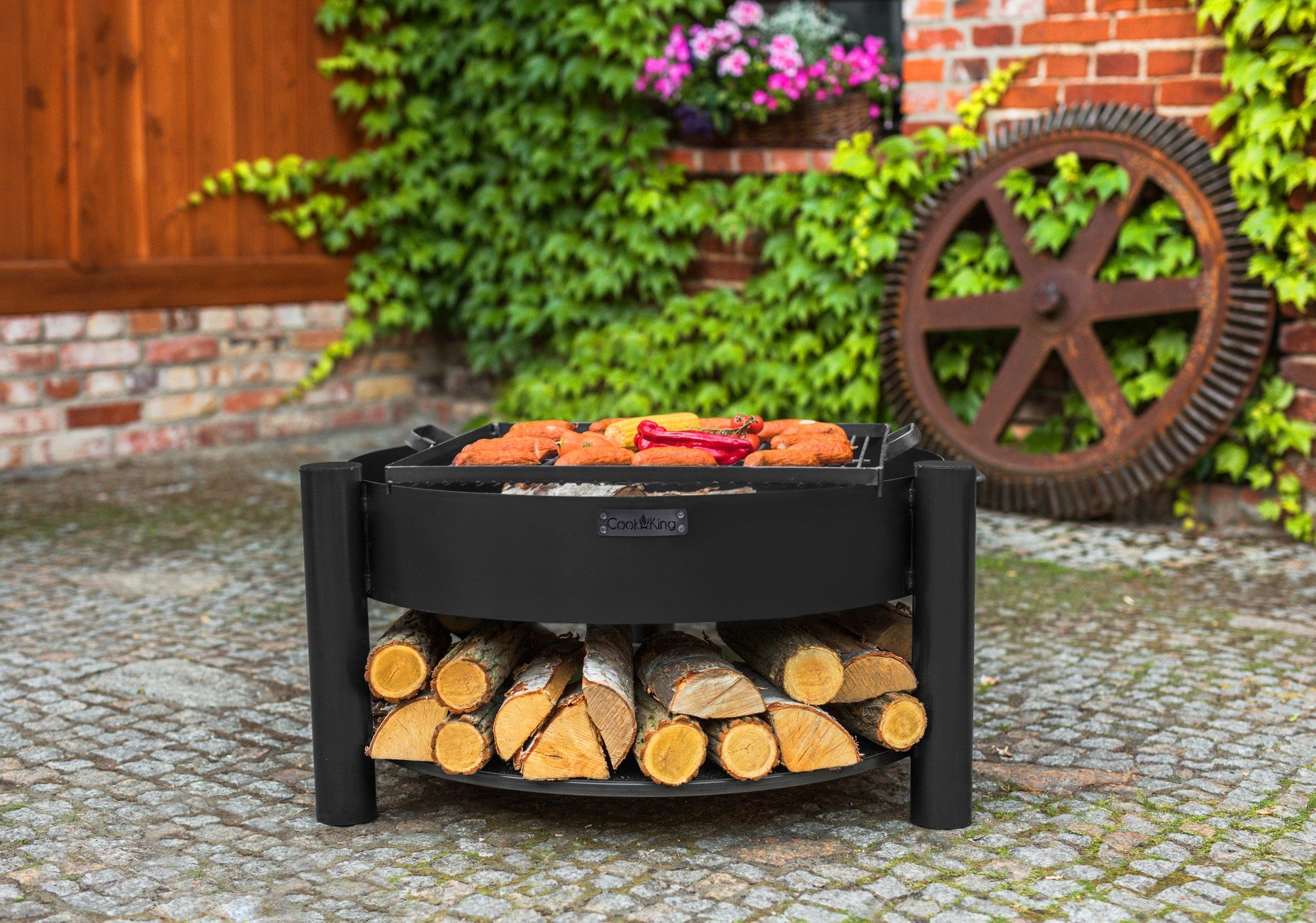 Cook King Montana 80cm Fire Bowl, outdoor lifestyle shot 5