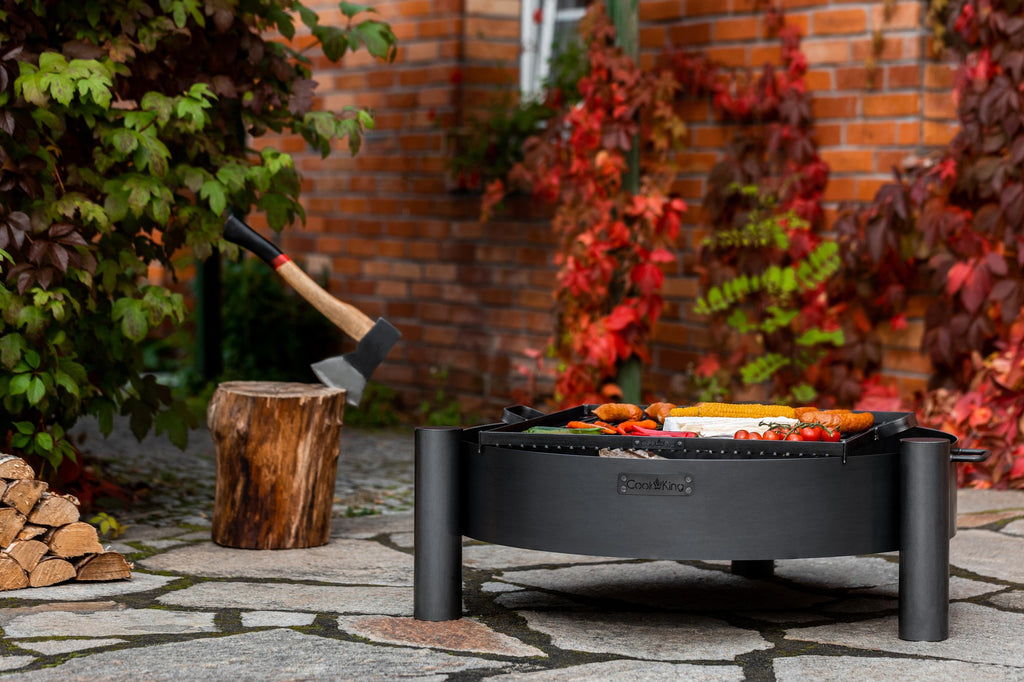 Cook King Set: HAITI 70 cm Garden Fire Bowl with 72 cm Lid, outdoor lifestyle shot 6
