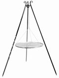 Cook King 180 cm Tripod with 60 cm Stainless Steel Grate on a white background