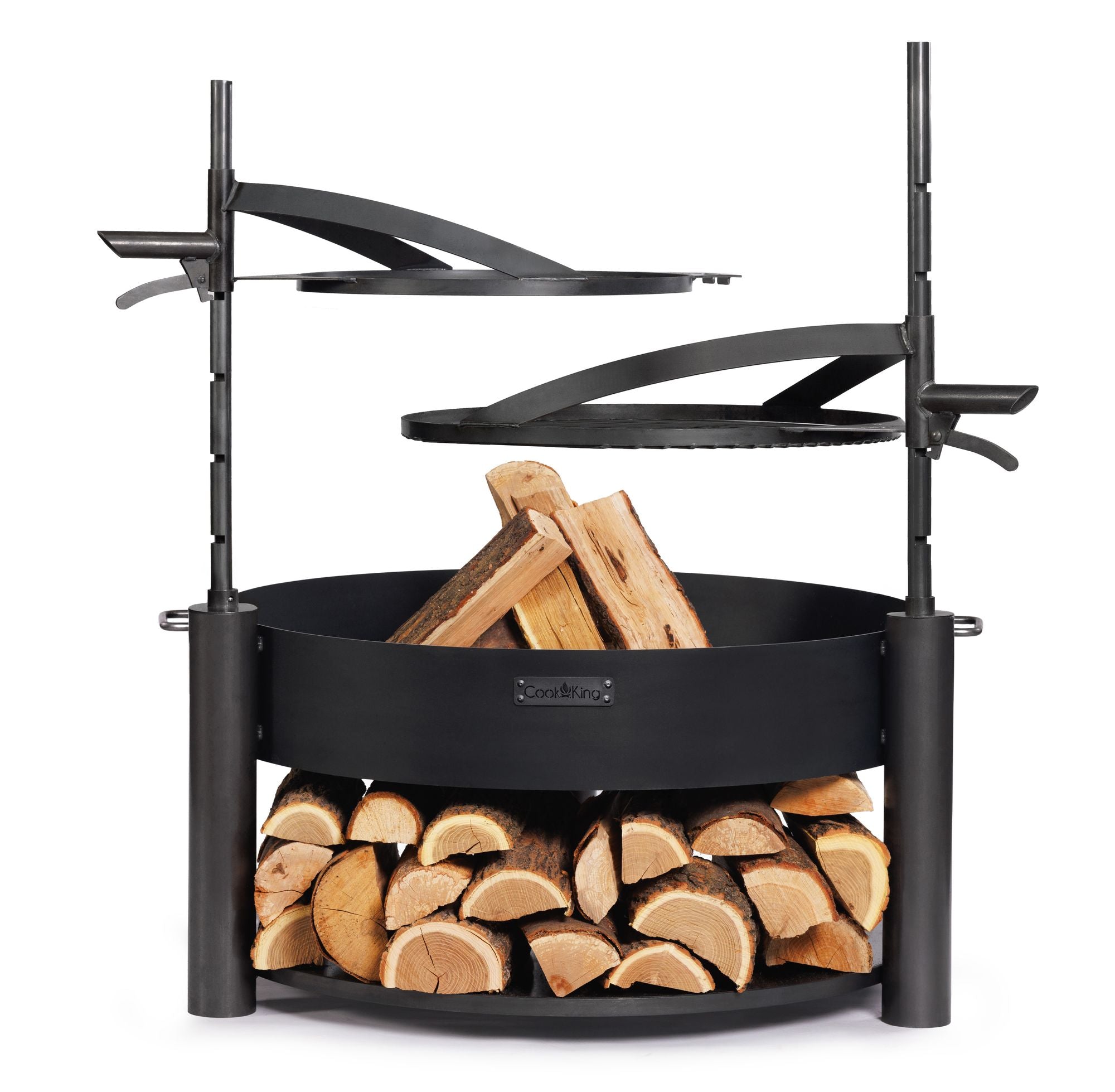 Cook King Natural steel grill plate 50 cm with handle for BANDITO and MONTANA X Fire Bowl, studio detail shot 3