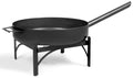 Cook King 50cm Natural Steel Pan with Long Handle on a white background