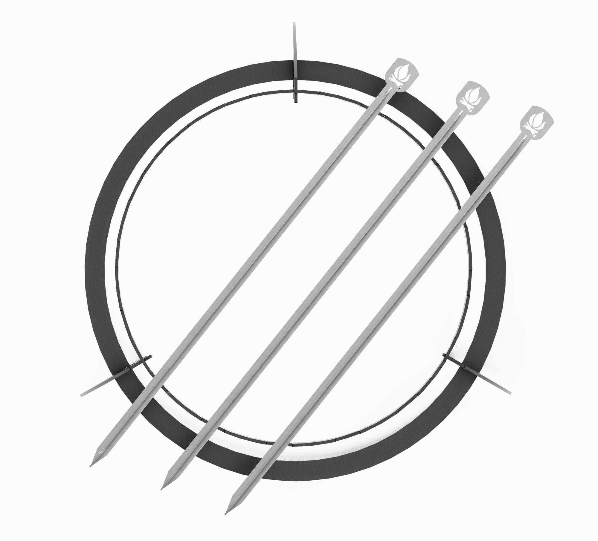 Cook King High rim on a skewer for a grill table 78 cm and 82 cm, studio detail shot 3