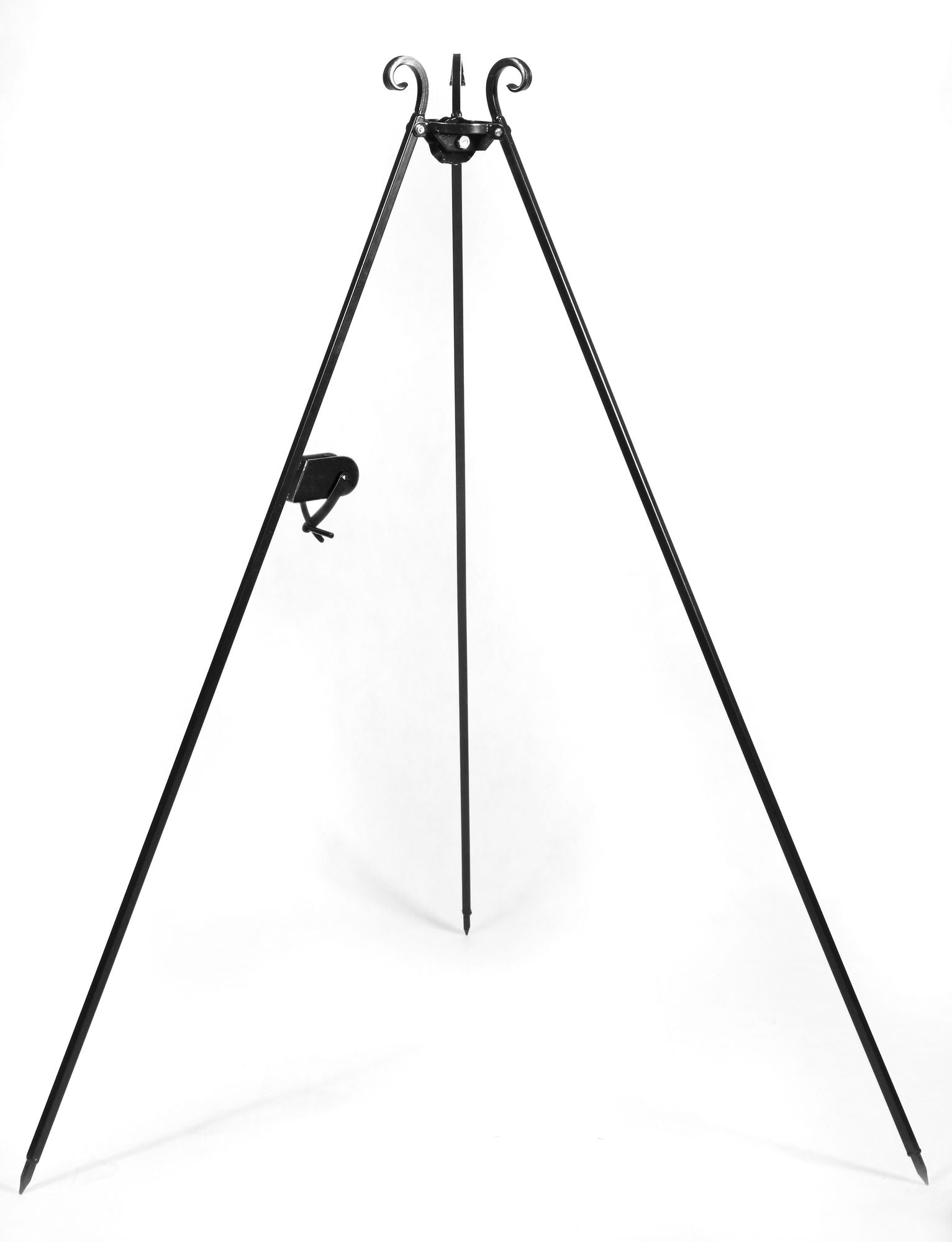 Cook King 180 cm Tripod with 2 Natural Steel Grates 80 cm + 40 cm, studio detail shot 10