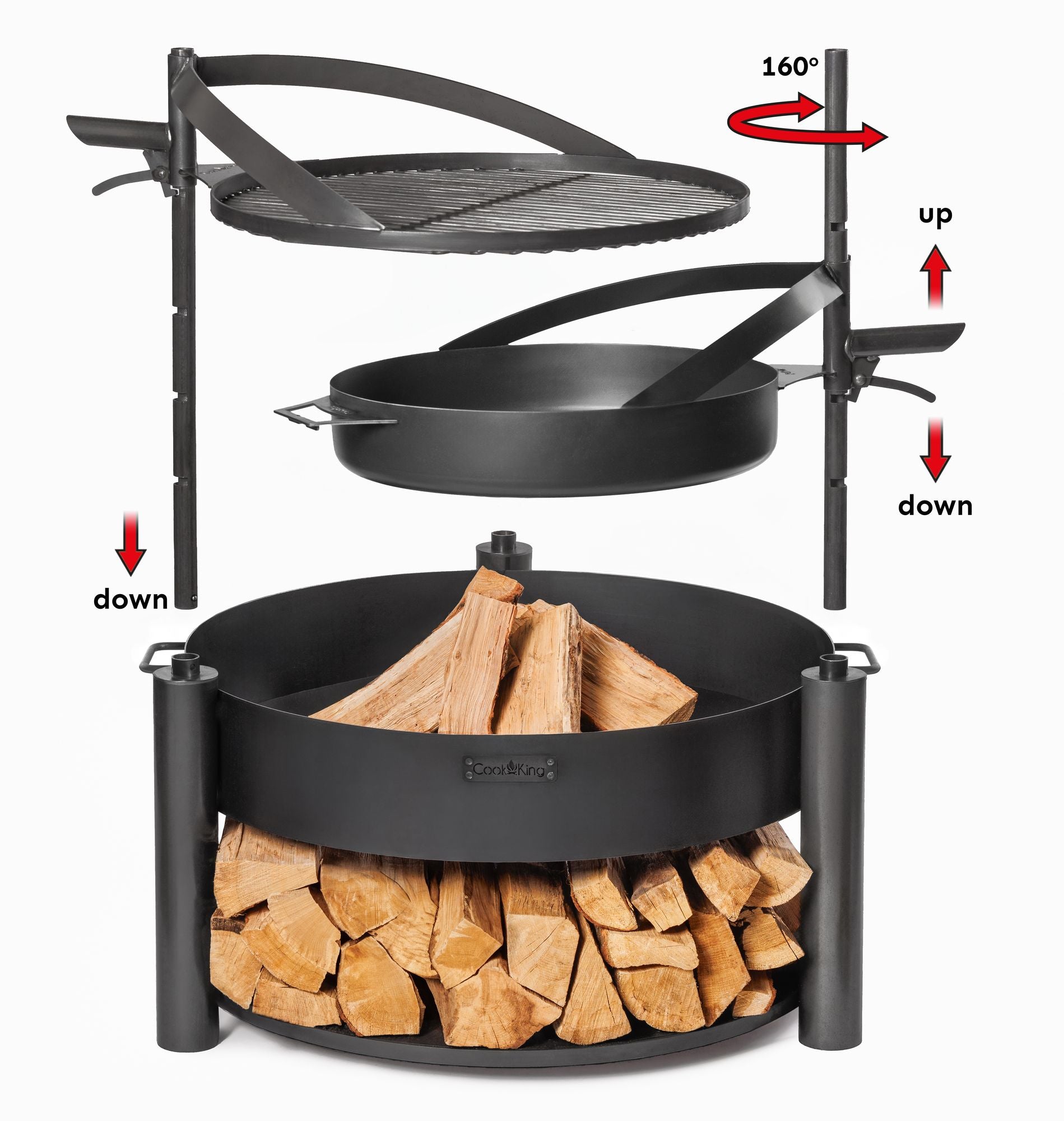Cook King Pot/Wok Hanger for BANDITO and MONTANA X Fire Bowl, studio detail shot 7