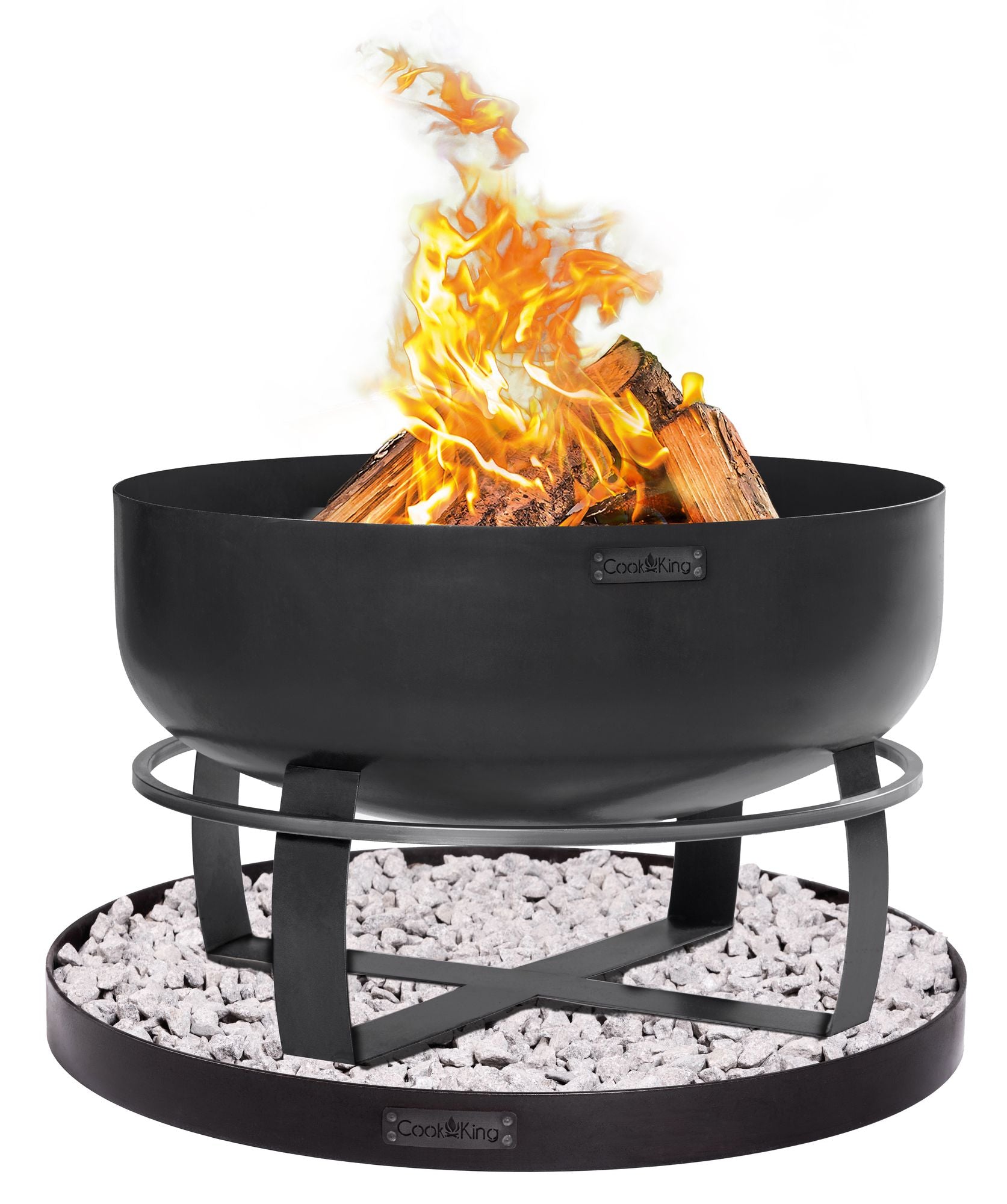 Cook King Round Fire Bowl Base For Decorative Stones 60 cm, studio detail shot 4