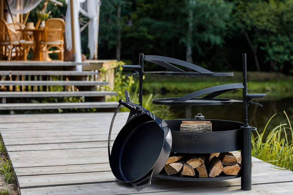 Cook King Montana X 60cm Multifunctional Fire Bowl with 50cm Grate, outdoor lifestyle shot 5