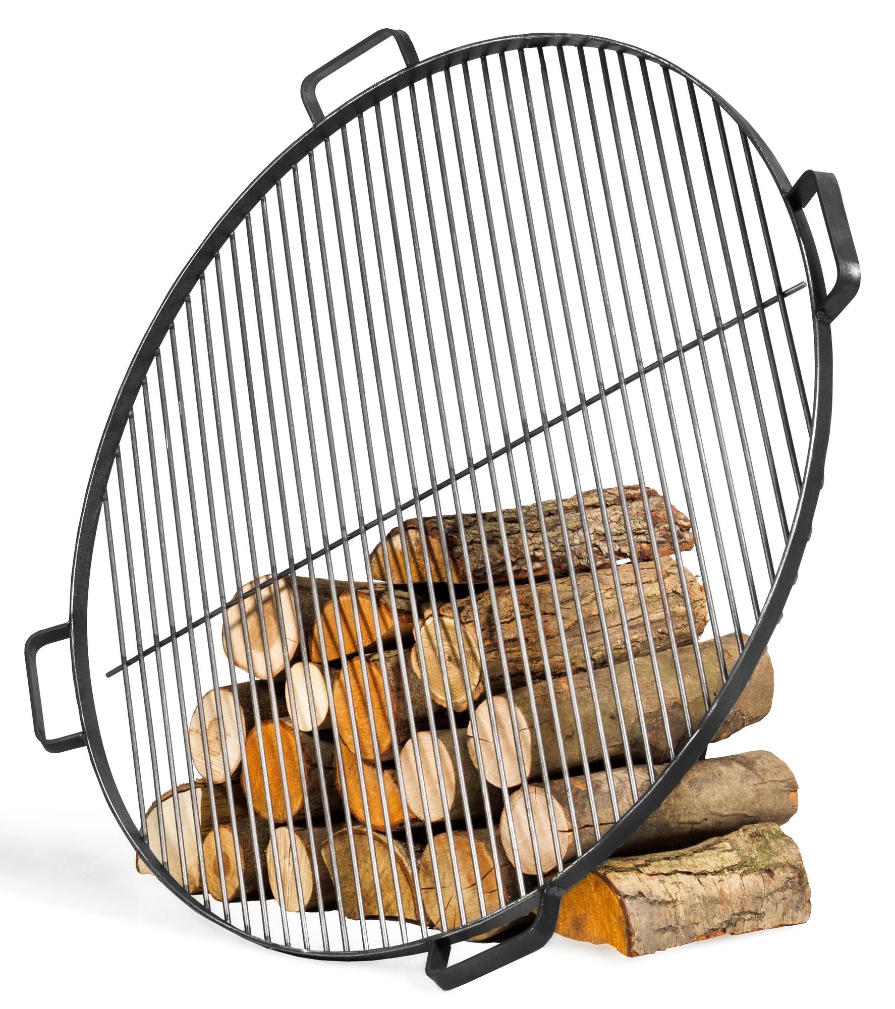 Cook King 80 cm Natural Steel Grate with 4 Handles For Fire Bowl, studio detail shot 4