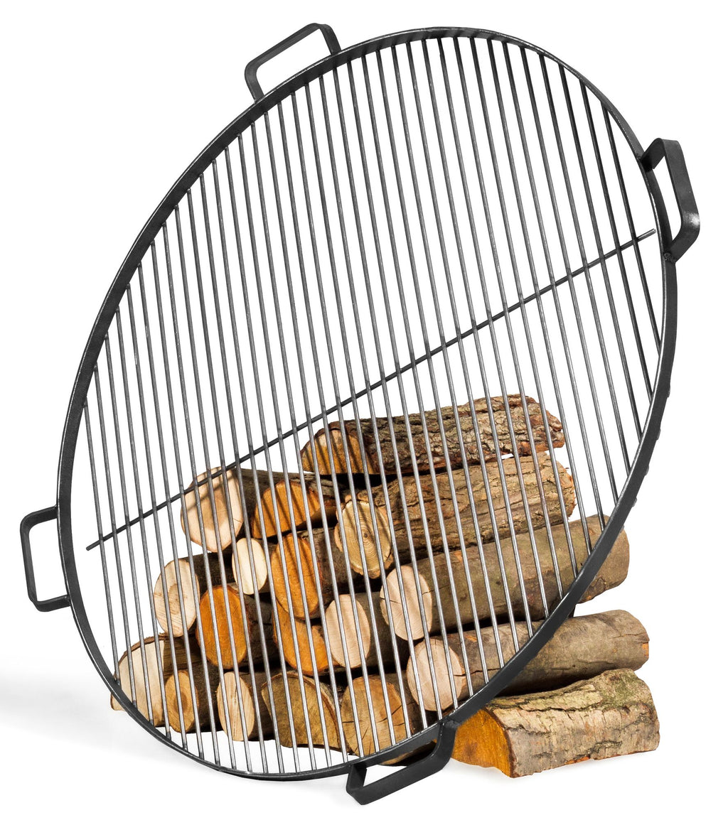 Cook King Set: BALI 70 cm Garden Fire Bowl with 69 cm Round Grate featuring 4 Handles, studio detail shot 9