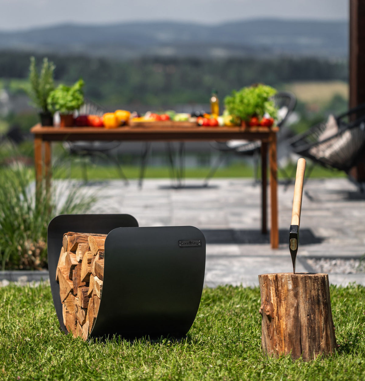 Cook King 60cm Wood Rack TURYN, outdoor lifestyle shot 4