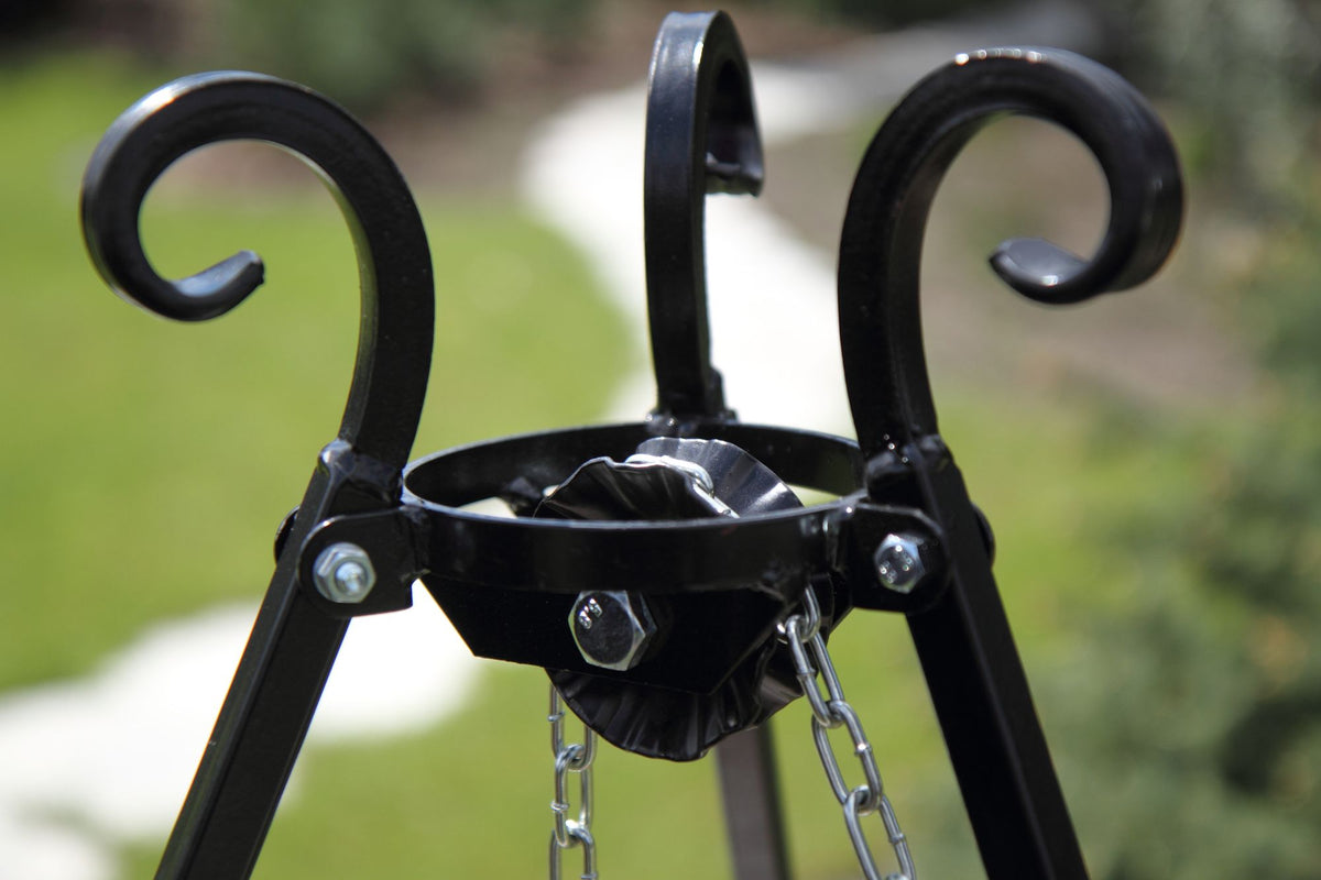 Cook King 180 cm Tripod with 2 Stainless Steel Grates 80 cm + 40 cm, outdoor lifestyle shot 5