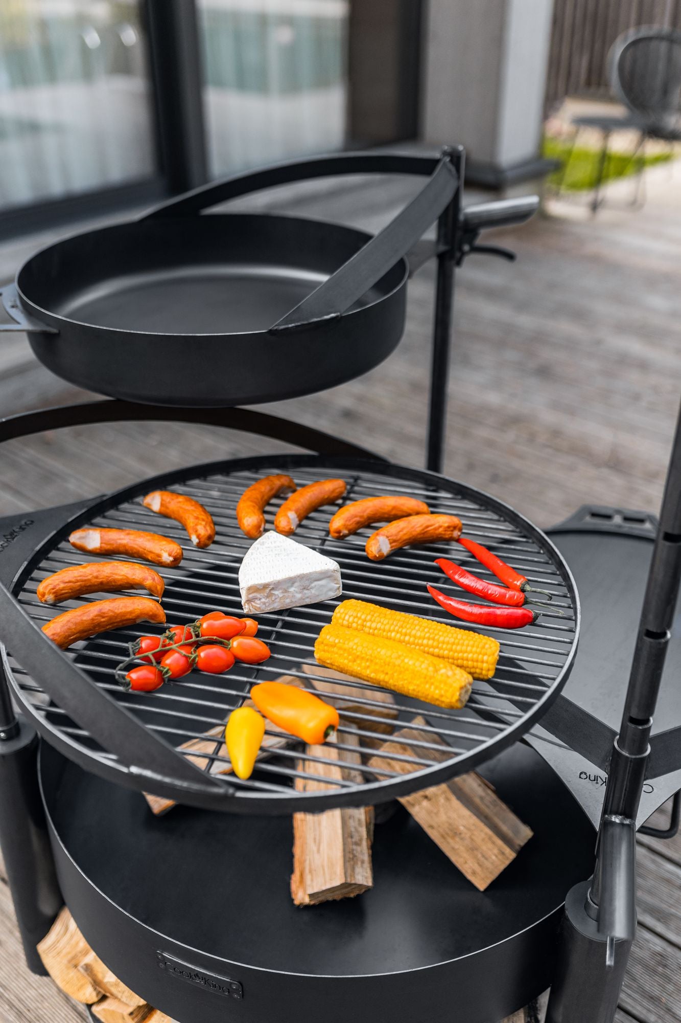 Cook King Montana X 60cm Multifunctional Fire Bowl with 50cm Grate, outdoor lifestyle shot 6