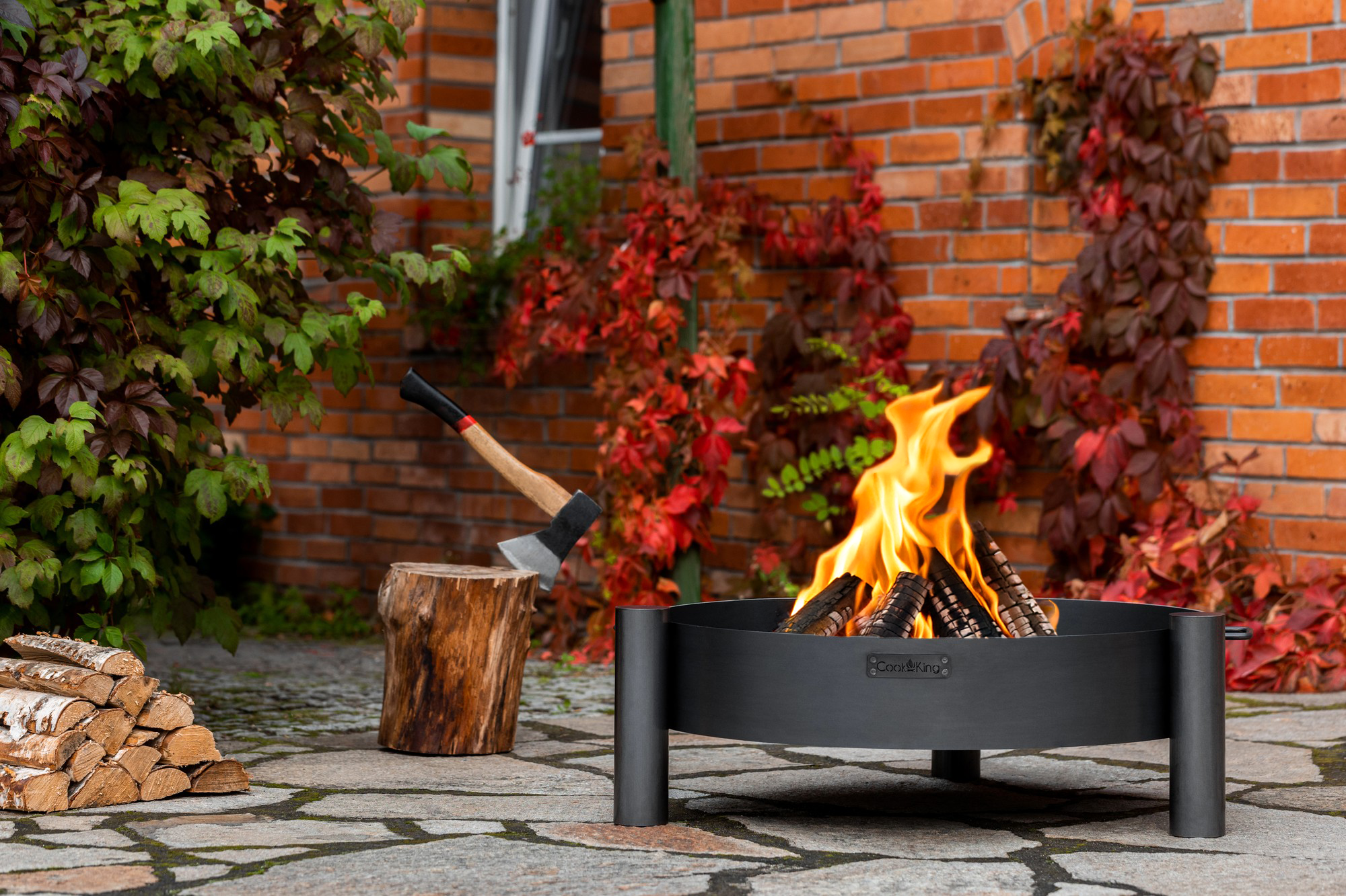 Cook King Haiti 60cm Fire Bowl, outdoor lifestyle shot 3