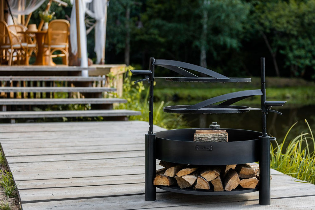 Cook King Montana X 60cm Multifunctional Fire Bowl with 50cm Grate, outdoor lifestyle shot 4