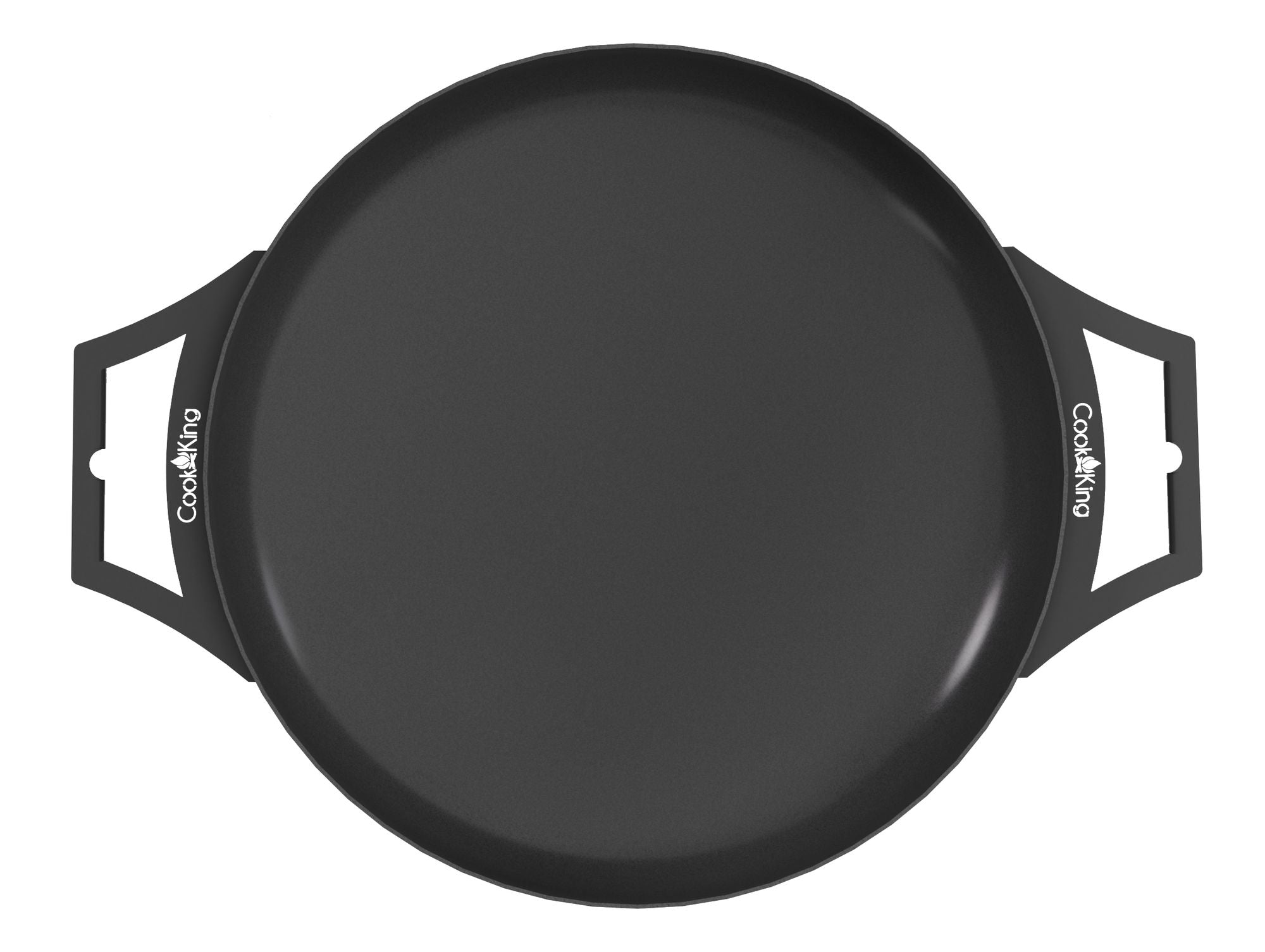 Cook King 40cm Natural Steel Wok with 2 Handles, studio detail shot 2