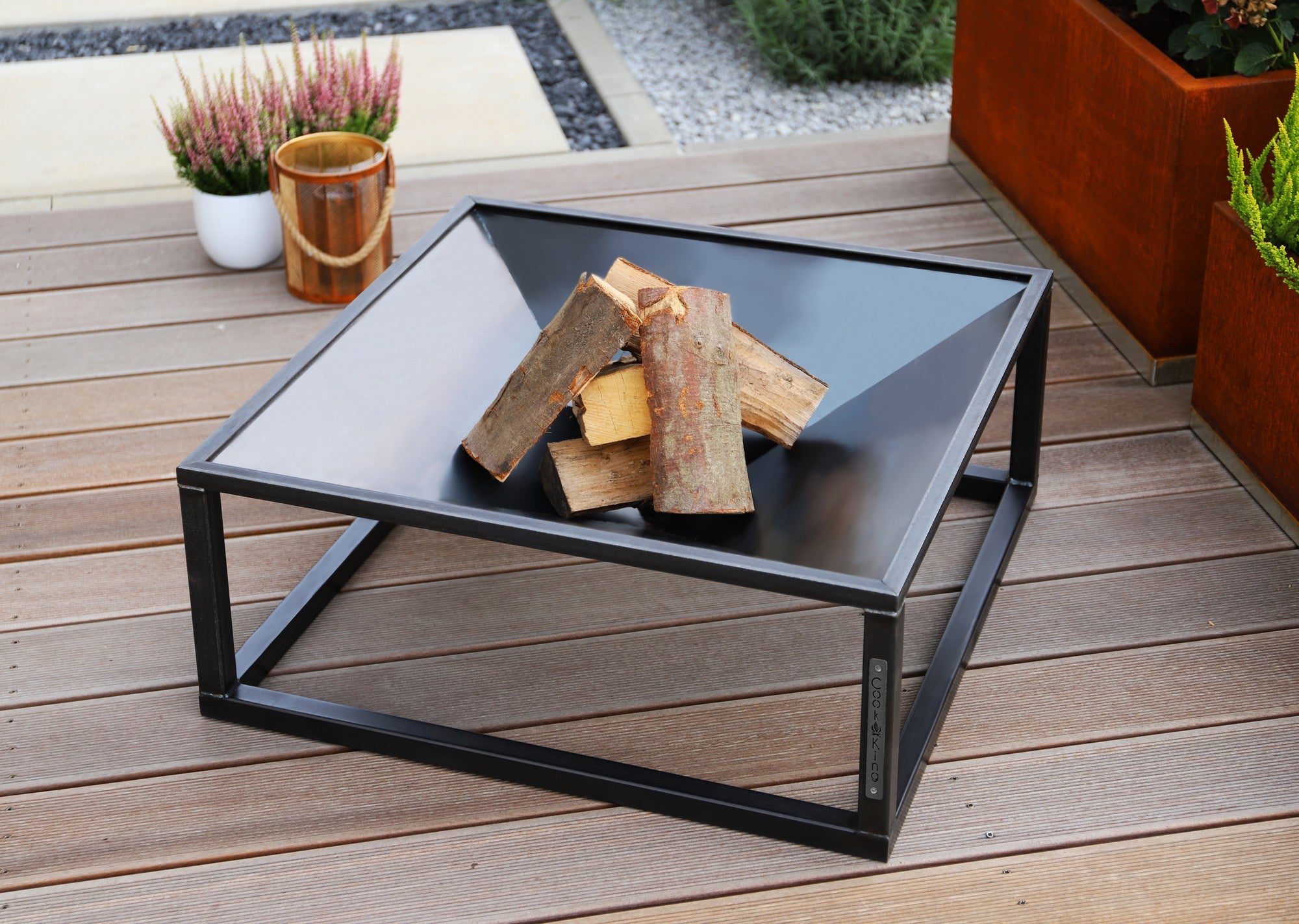 Cook King Square 70x70cm Fire Bowl, outdoor lifestyle shot 4