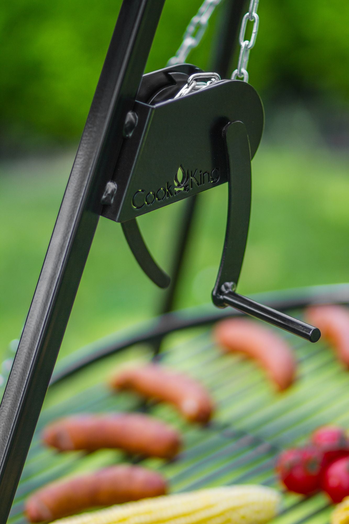 Cook King 180 cm Tripod with 80 cm Stainless Steel Grate, outdoor lifestyle shot 6