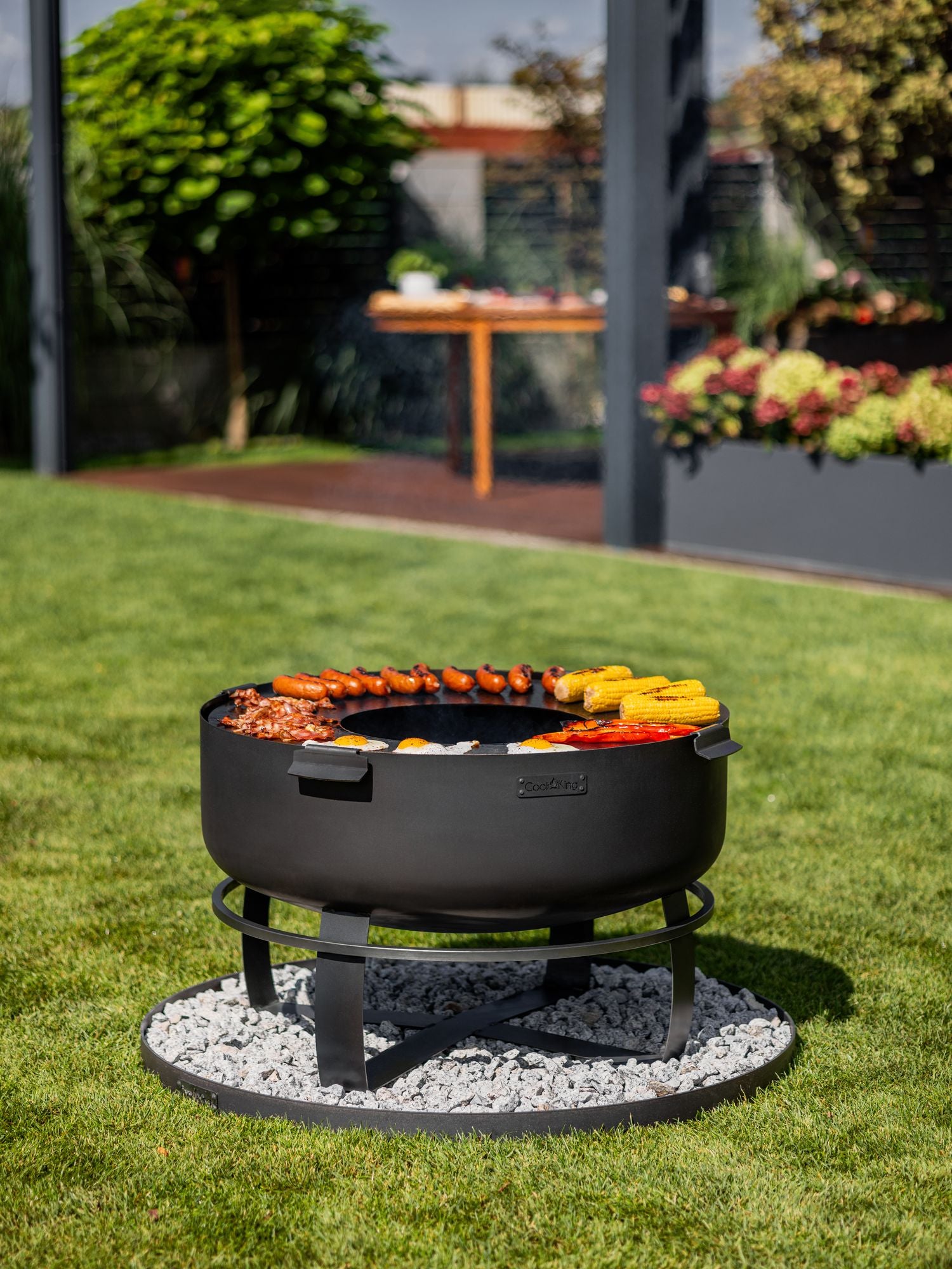 Cook King Viking XXL 60cm Fire Bowl, outdoor lifestyle shot 5