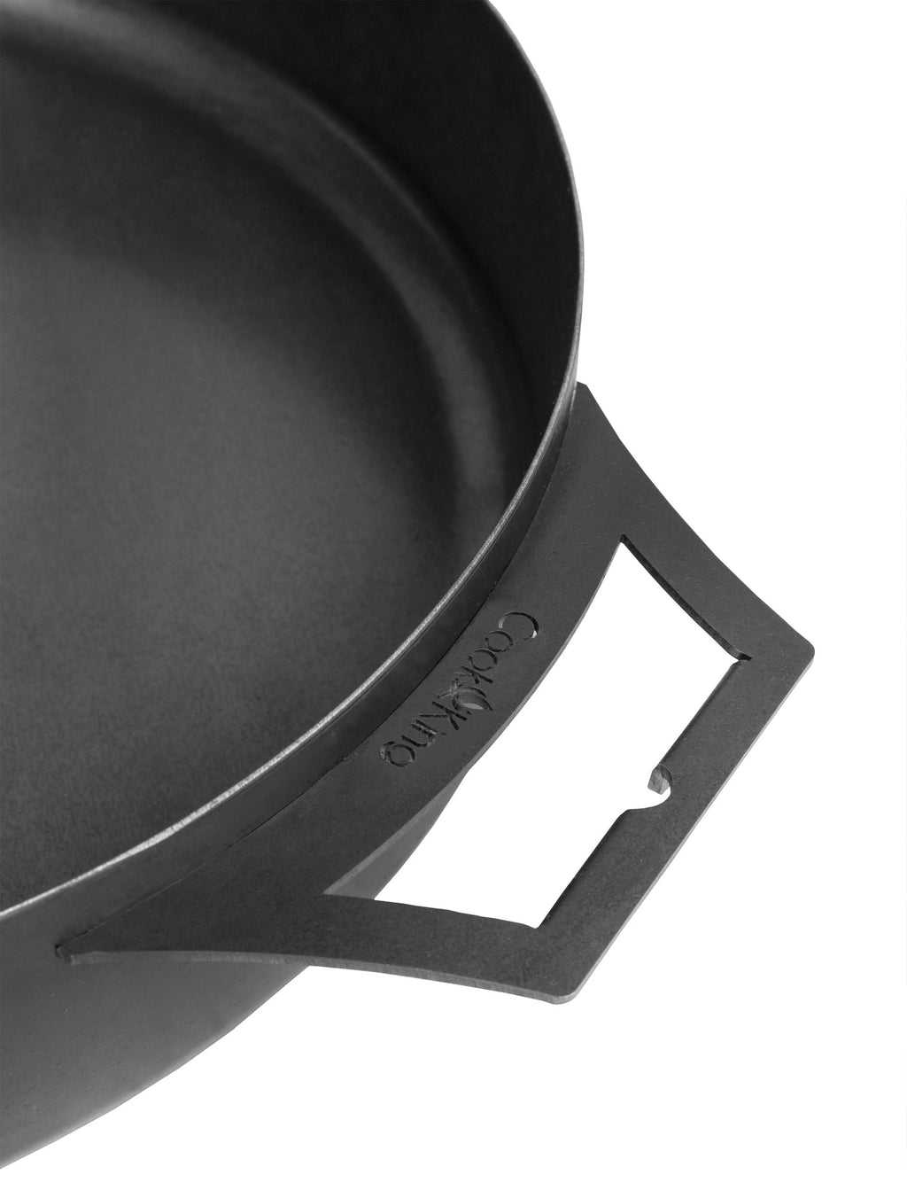 Cook King 50cm Natural Steel Pan with Long Handle, studio detail shot 4