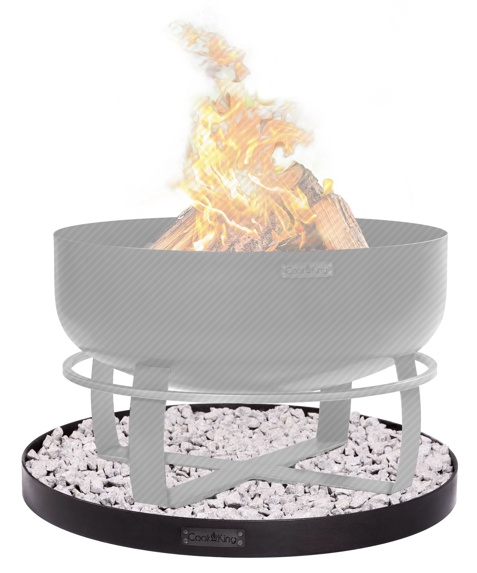 Cook King Round Fire Bowl Base For Decorative Stones 60 cm, studio detail shot 5