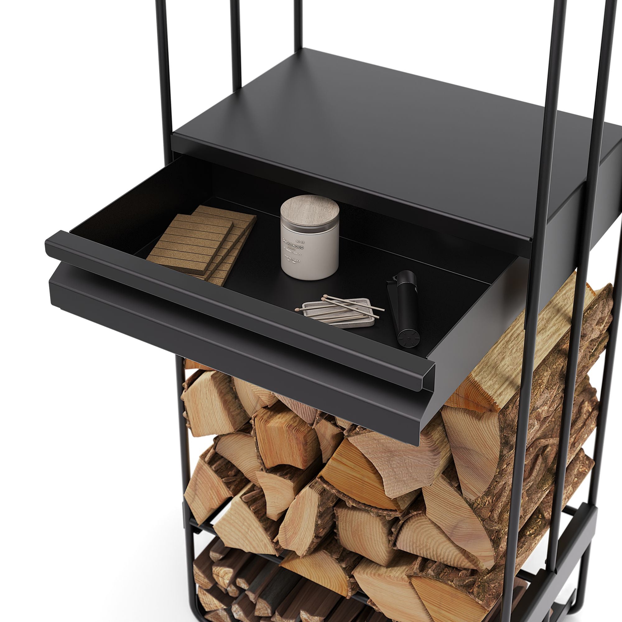 Cook King 120x40x25 cm Wood Rack LOFT, studio detail shot 9