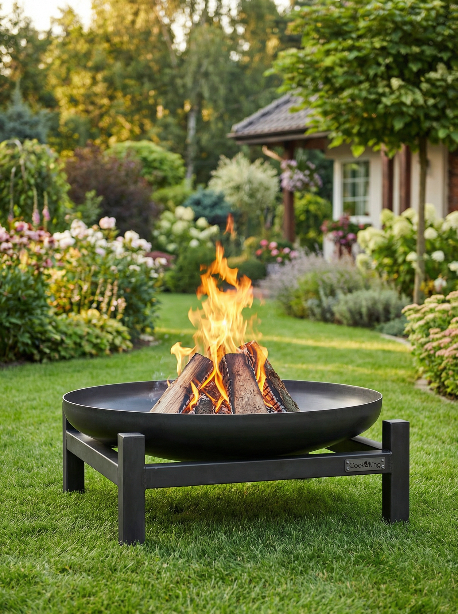 Cook King Panama 60cm Fire Bowl in an outdoor setting