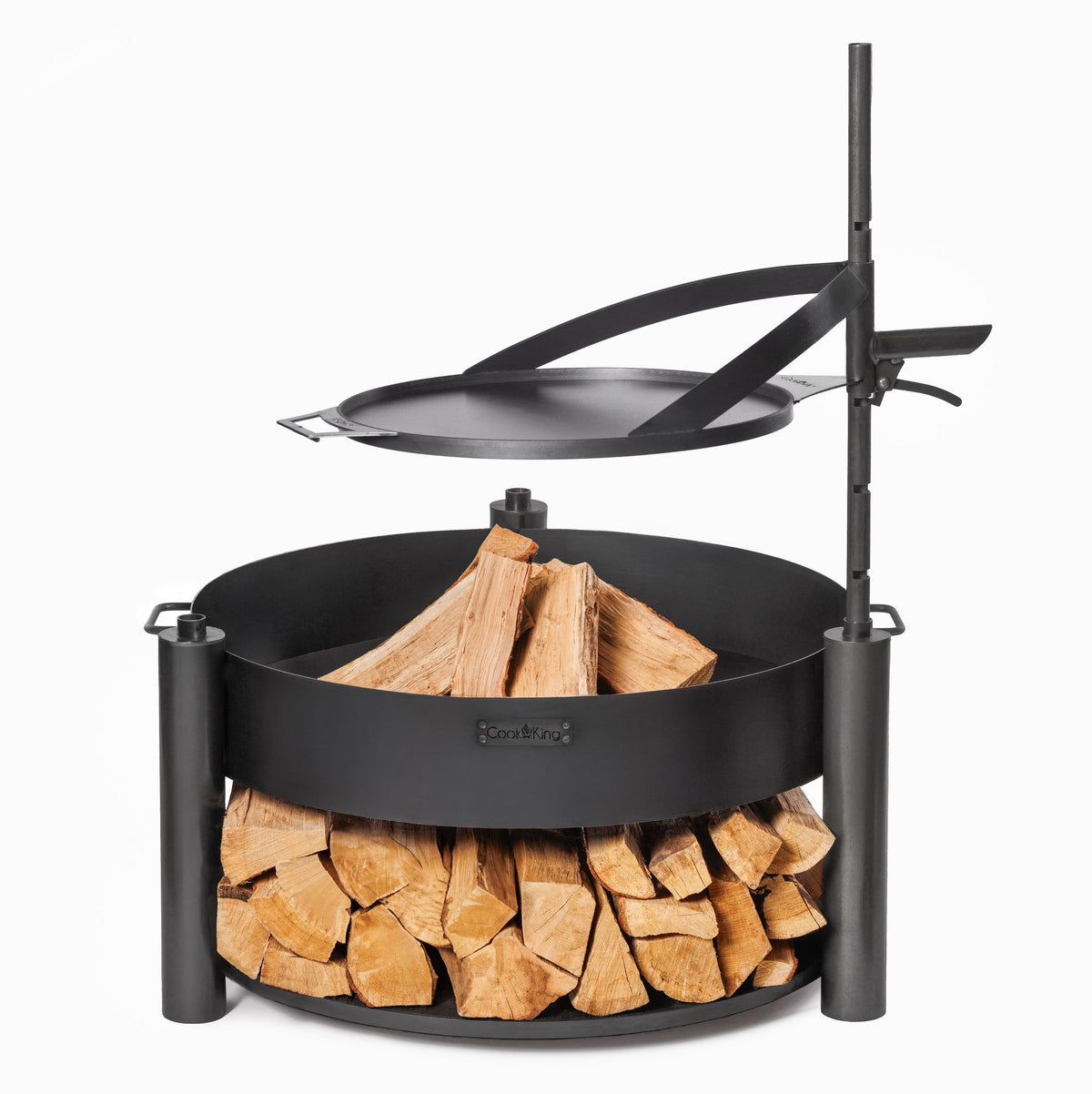 Cook King Natural steel grill plate 50 cm with handle for BANDITO and MONTANA X Fire Bowl, studio detail shot 8