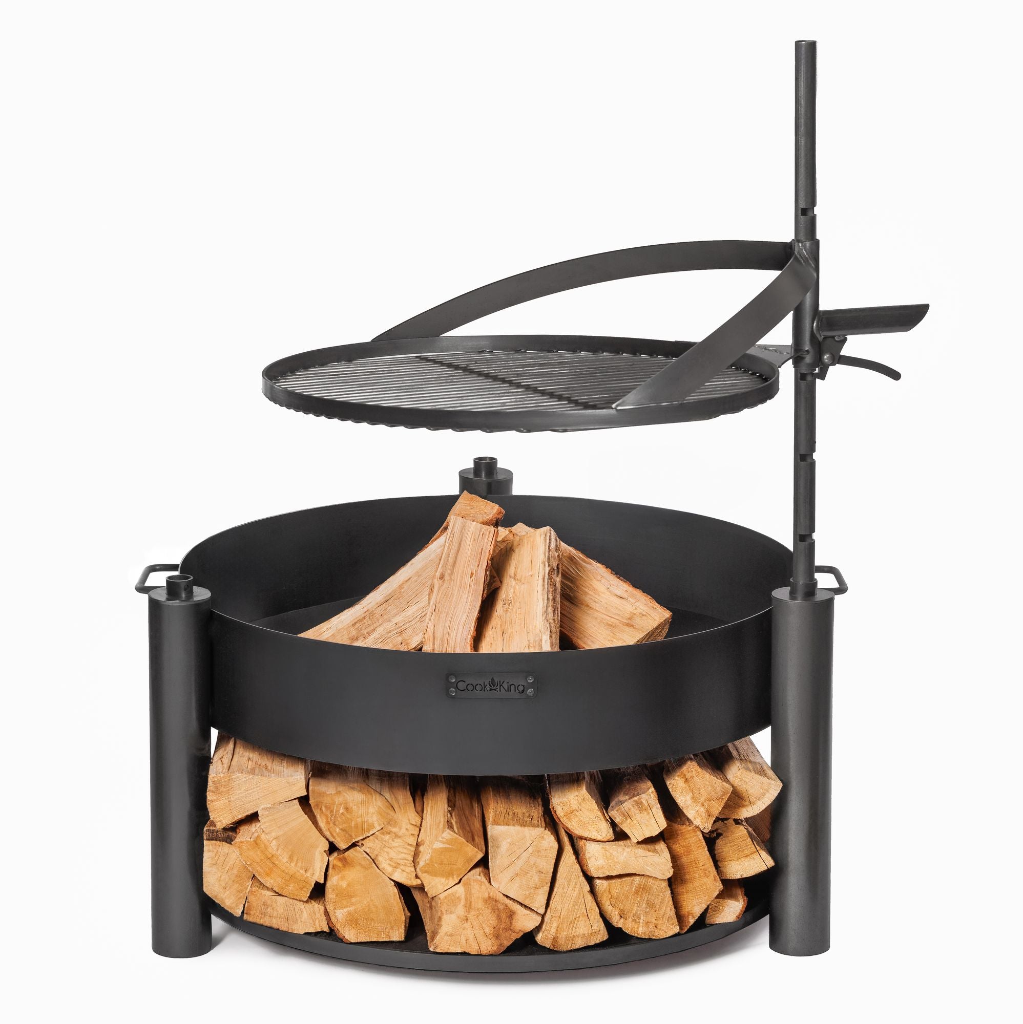 Cook King 60cm Natural Steel Grate with Handle for BANDITO and MONTANA X Fire Bowl, studio detail shot 3