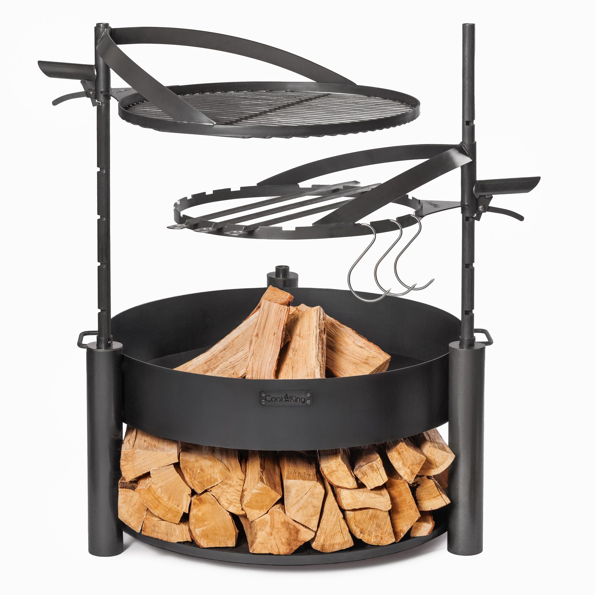 Cook King 60cm Natural Steel Grate with Handle for BANDITO and MONTANA X Fire Bowl, studio detail shot 9