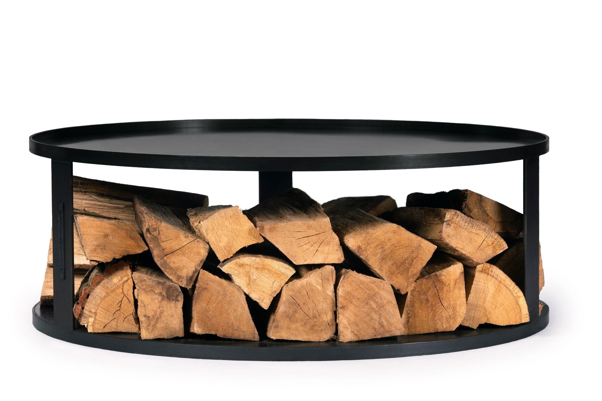 Cook King Round Fire Bowl Base With Wood Storage 72 cm on a white background
