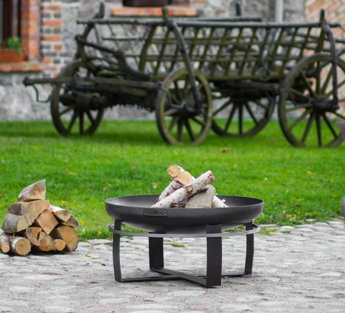 Cook King Viking 60cm Fire Bowl, outdoor lifestyle shot 3