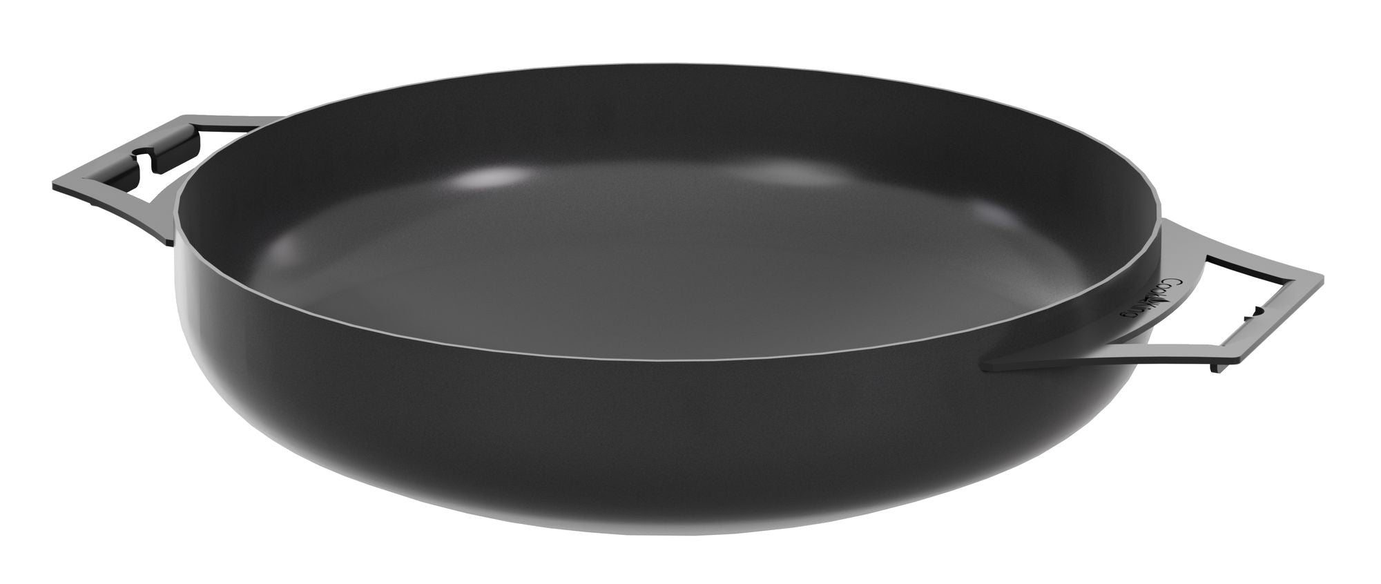 Cook King 40cm Natural Steel Wok with 2 Handles on a white background