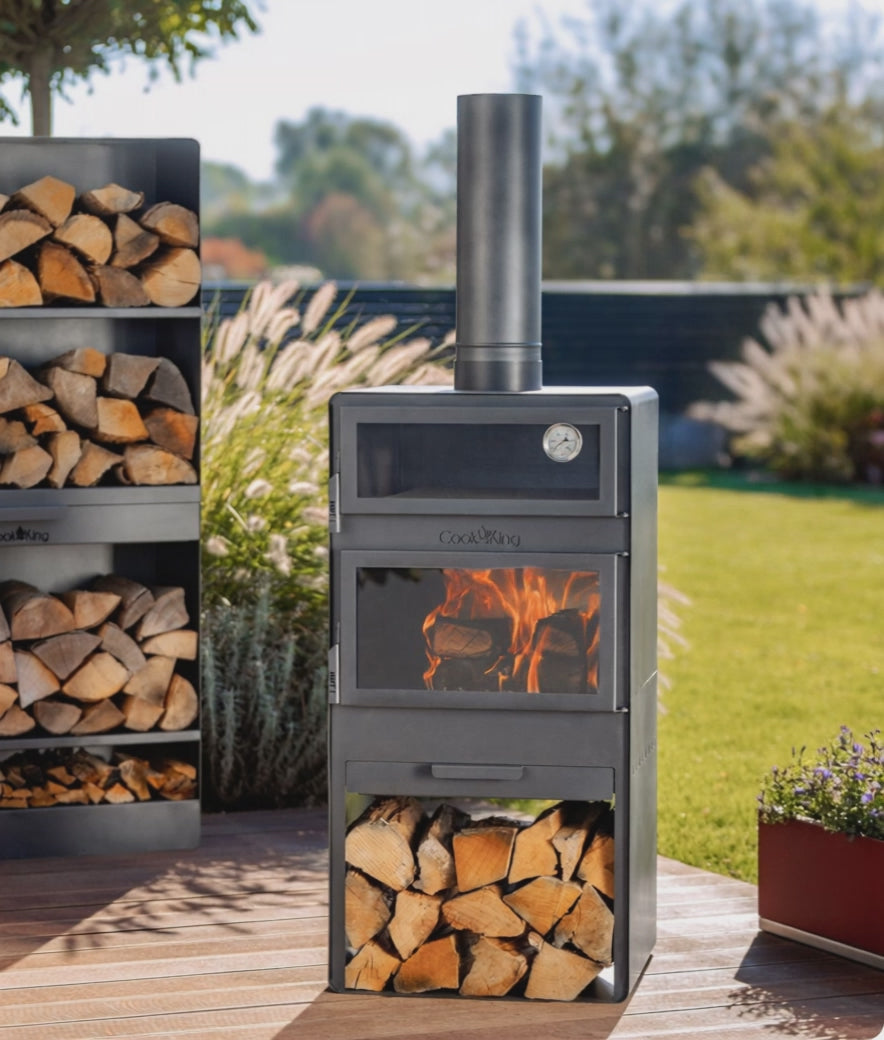 Cook King Vento Garden Stove with Oven and Log Storage video