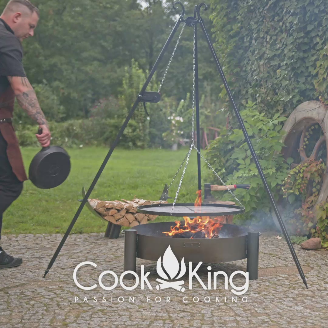 Cook King Haiti 80cm Fire Bowl in use, video
