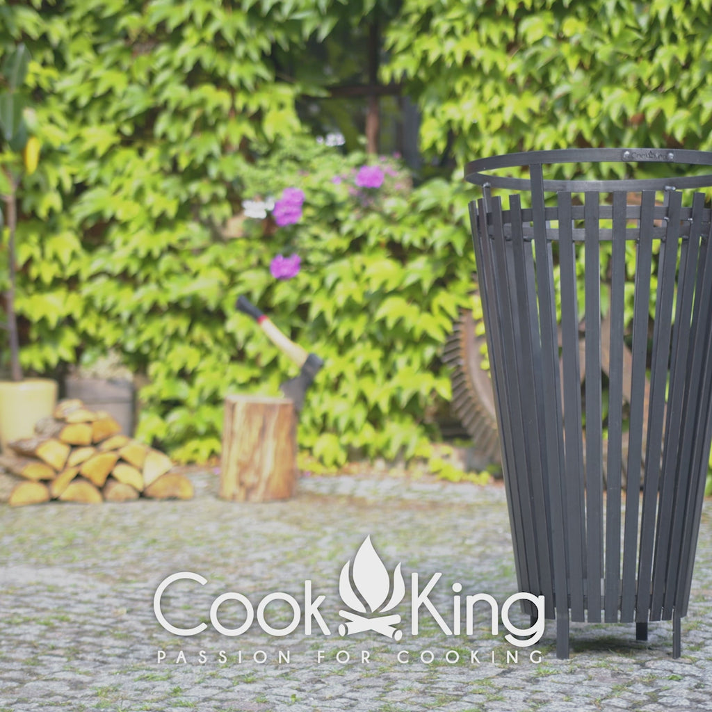 Cook King Fire Basket FLAME in use, video
